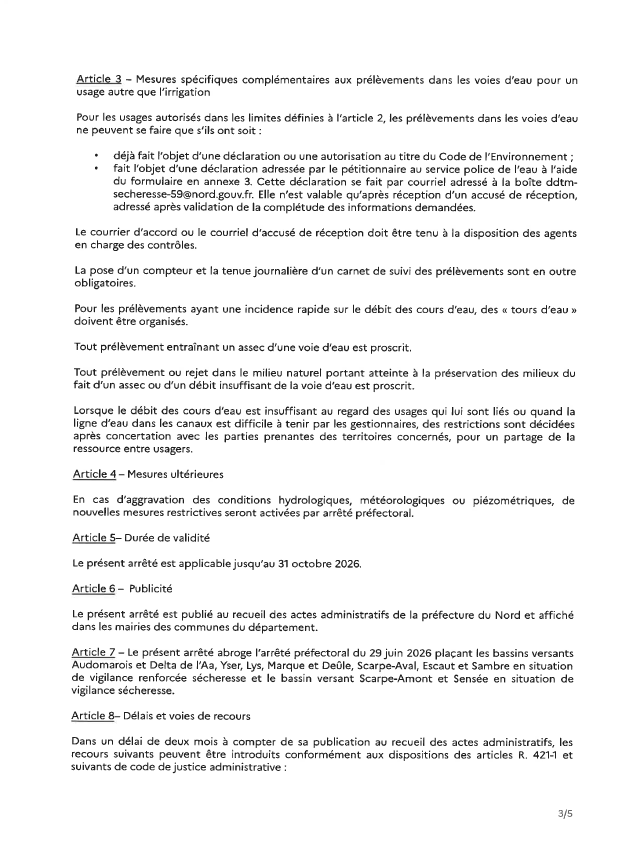 arrêté juillet 3