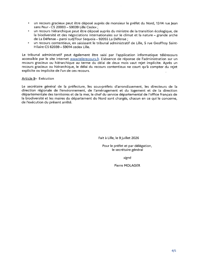 arrêté juillet 4